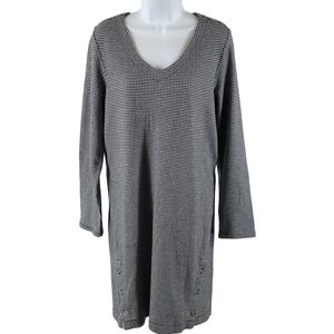 J Jill long sleeved black and white checked shift dress Clearance